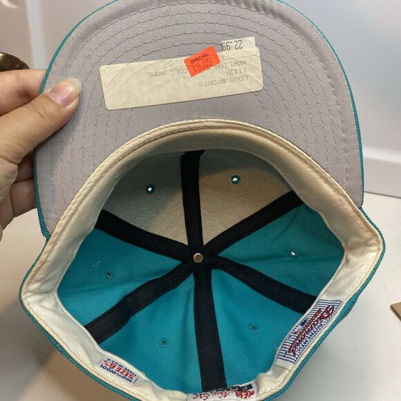 Vtg Florida Marlins New Era Fitted Hat Sz 6 5/8 Teal 59FIFTY MLB Wool USA - Picture 8 of 10